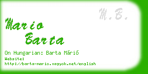 mario barta business card