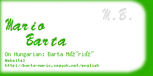 mario barta business card